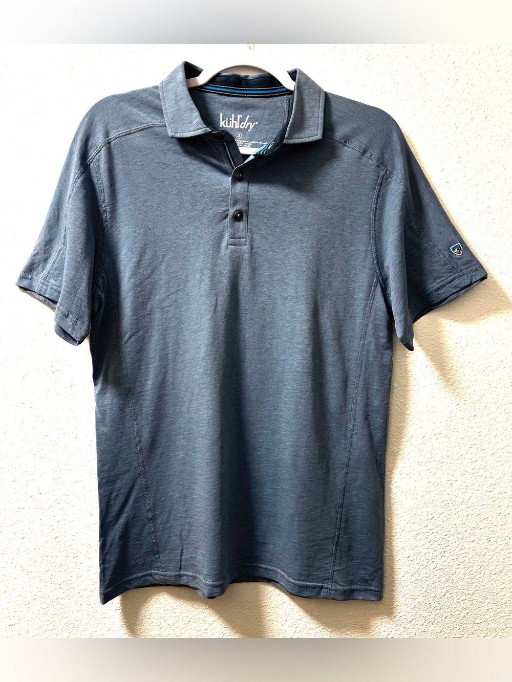 Kuhl Dry Men's Polo Shirt Short Sleeve Collared Logo Blue Men's Small